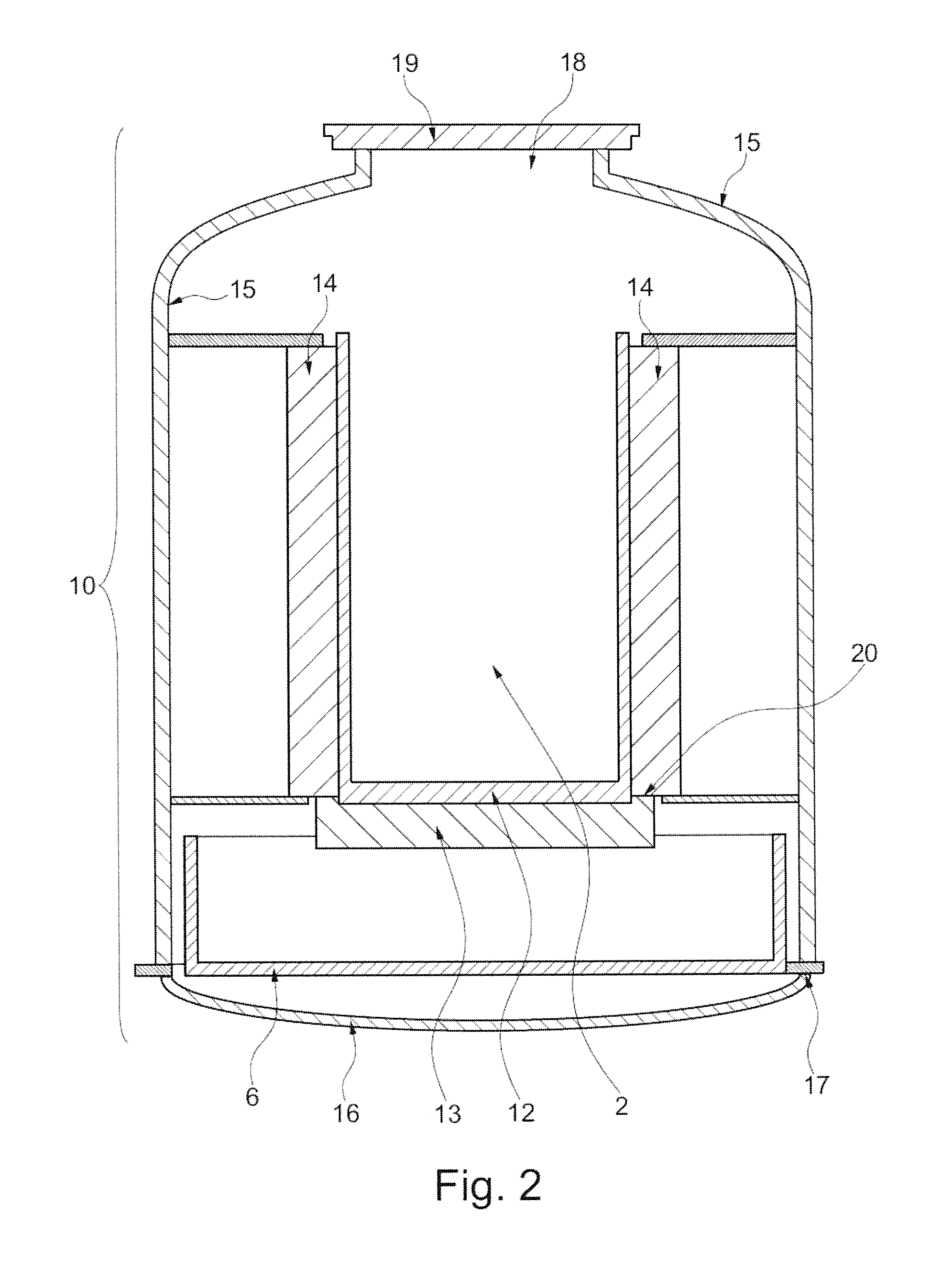 Melting device for consolidating contaminated scrap