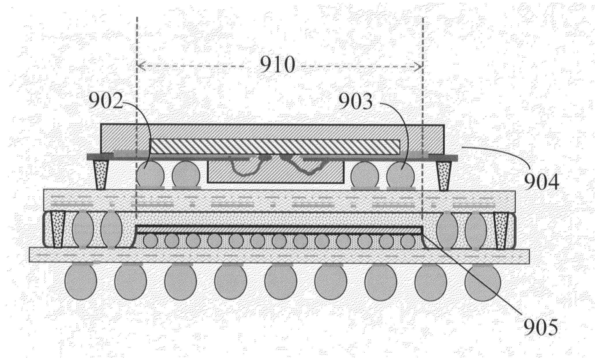 Package-to-package stacking by using interposer with traces, and or standoffs and solder balls