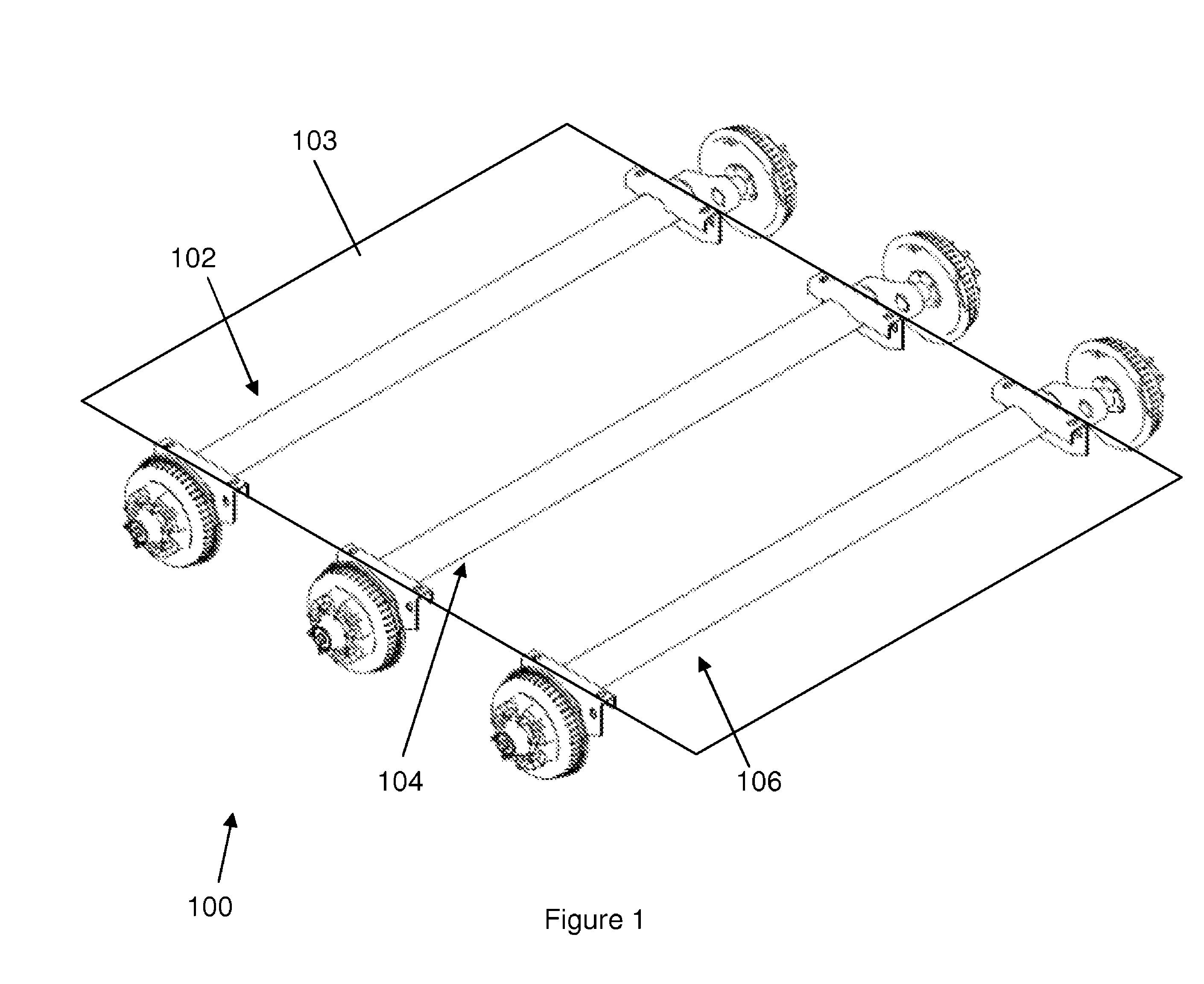 Triple axle with rubber torsion mechanism