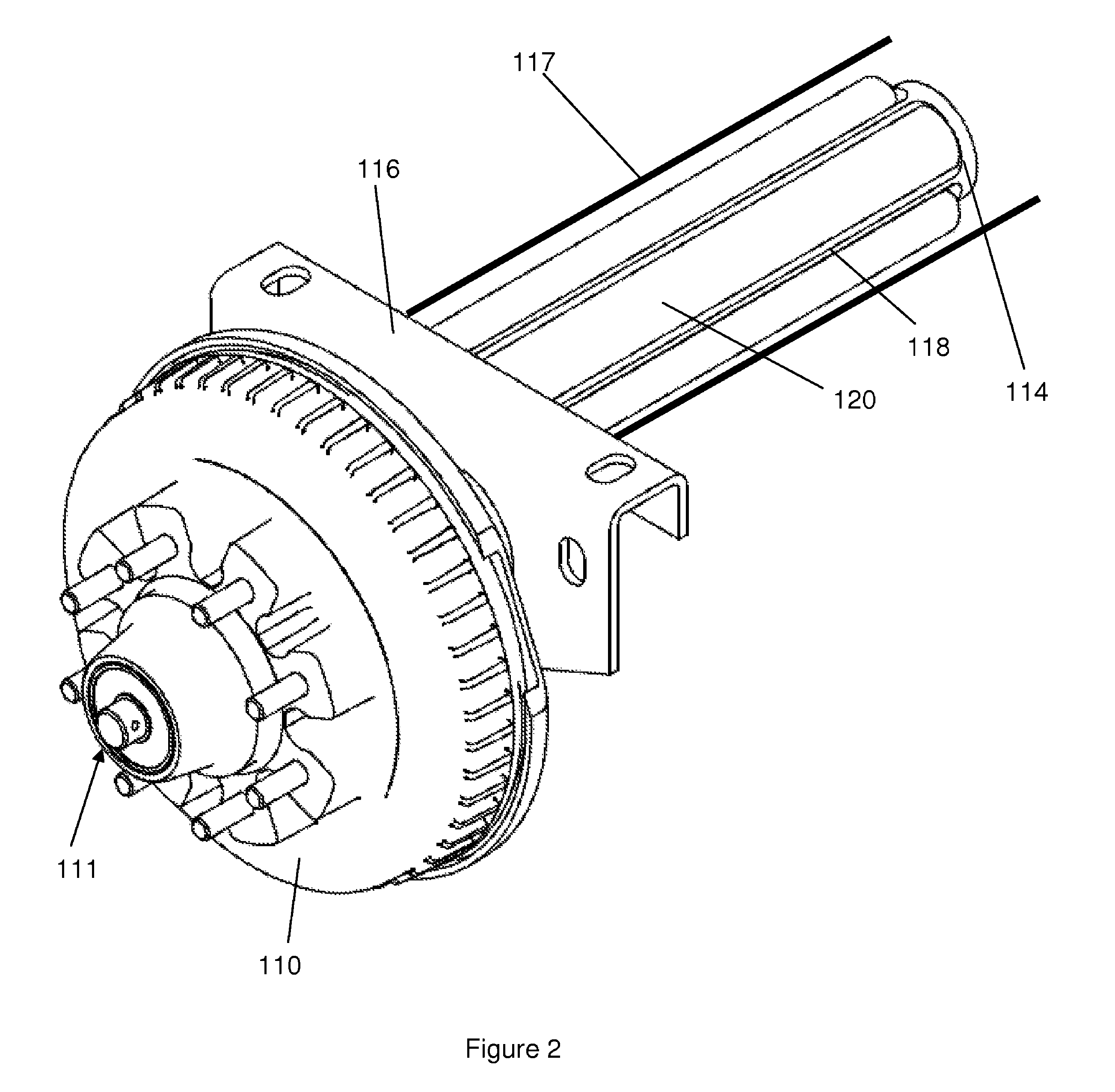 Triple axle with rubber torsion mechanism