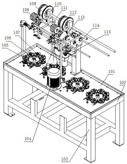 A serpentine belt braiding machine