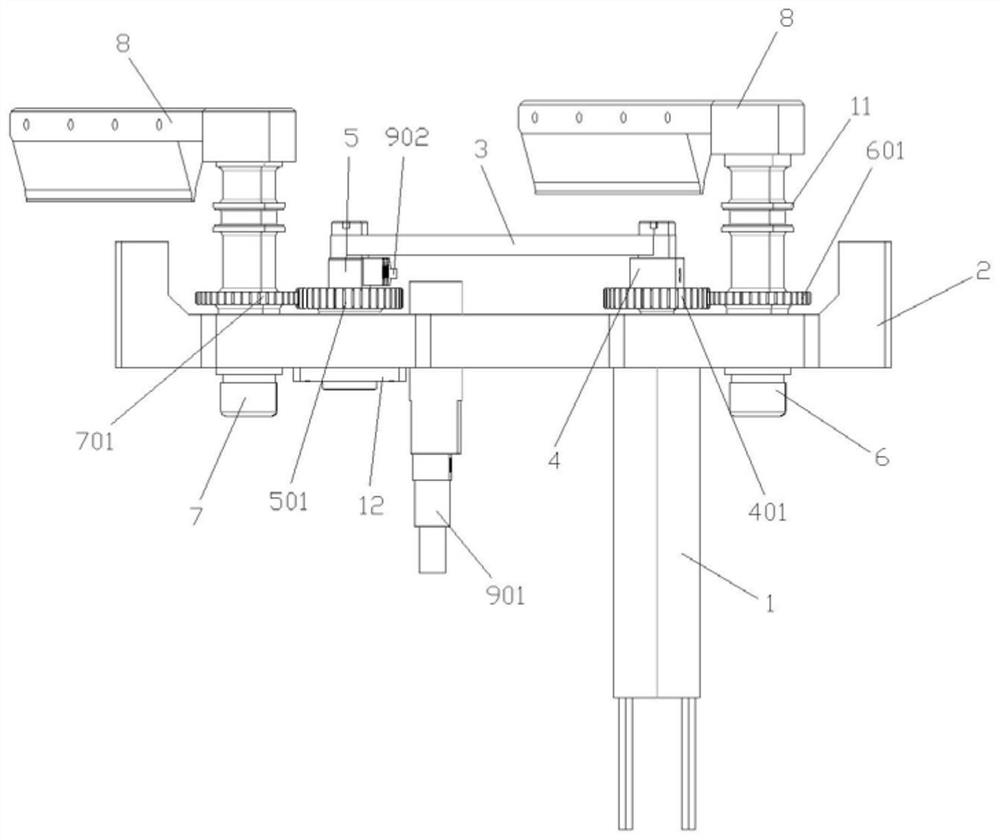 A wide-range wiper structure controlled by a single motor