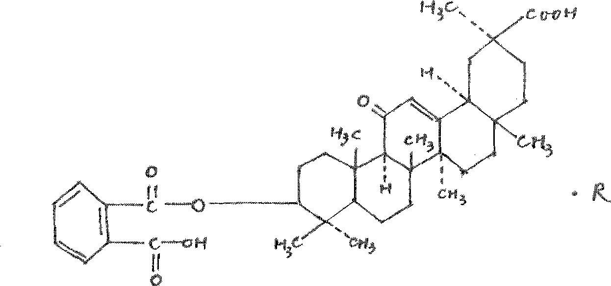 18 alpha-glycyrrhetinic o-phthalate, and preparation and use thereof