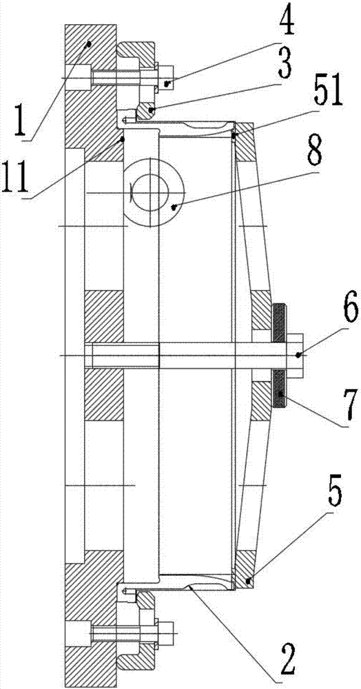 Turning tool and machining method of outer nozzle ring