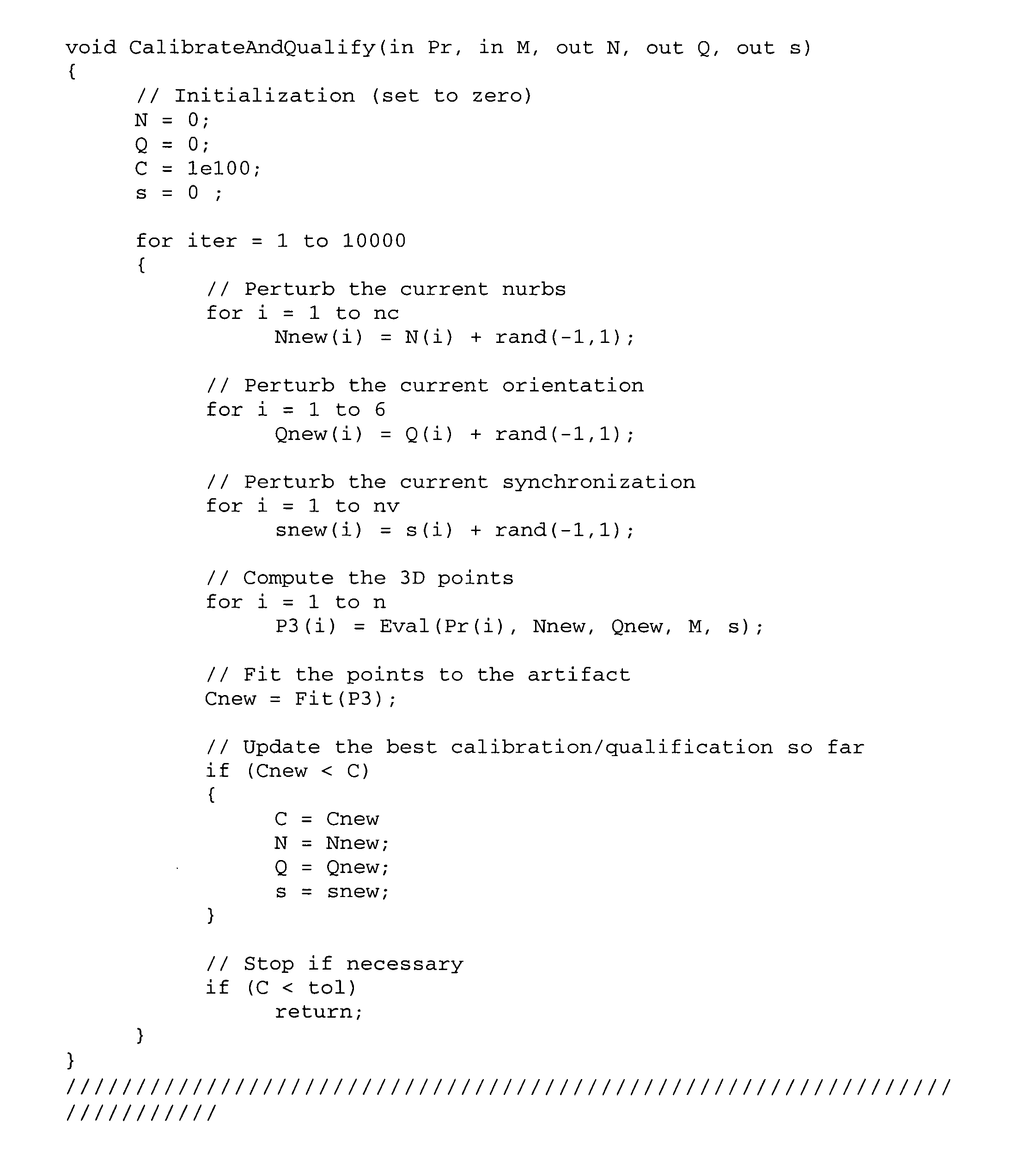 Method for the automatic simultaneous synchronization, calibration and qualification of a non-contact probe