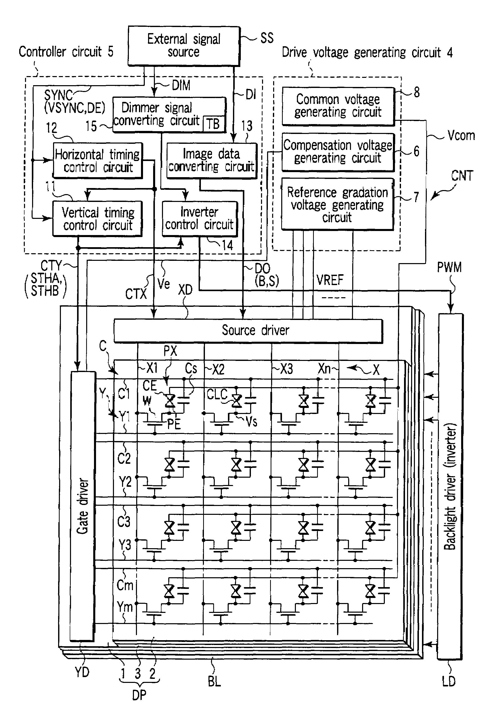 Display control circuit, display control method, and liquid crystal display device