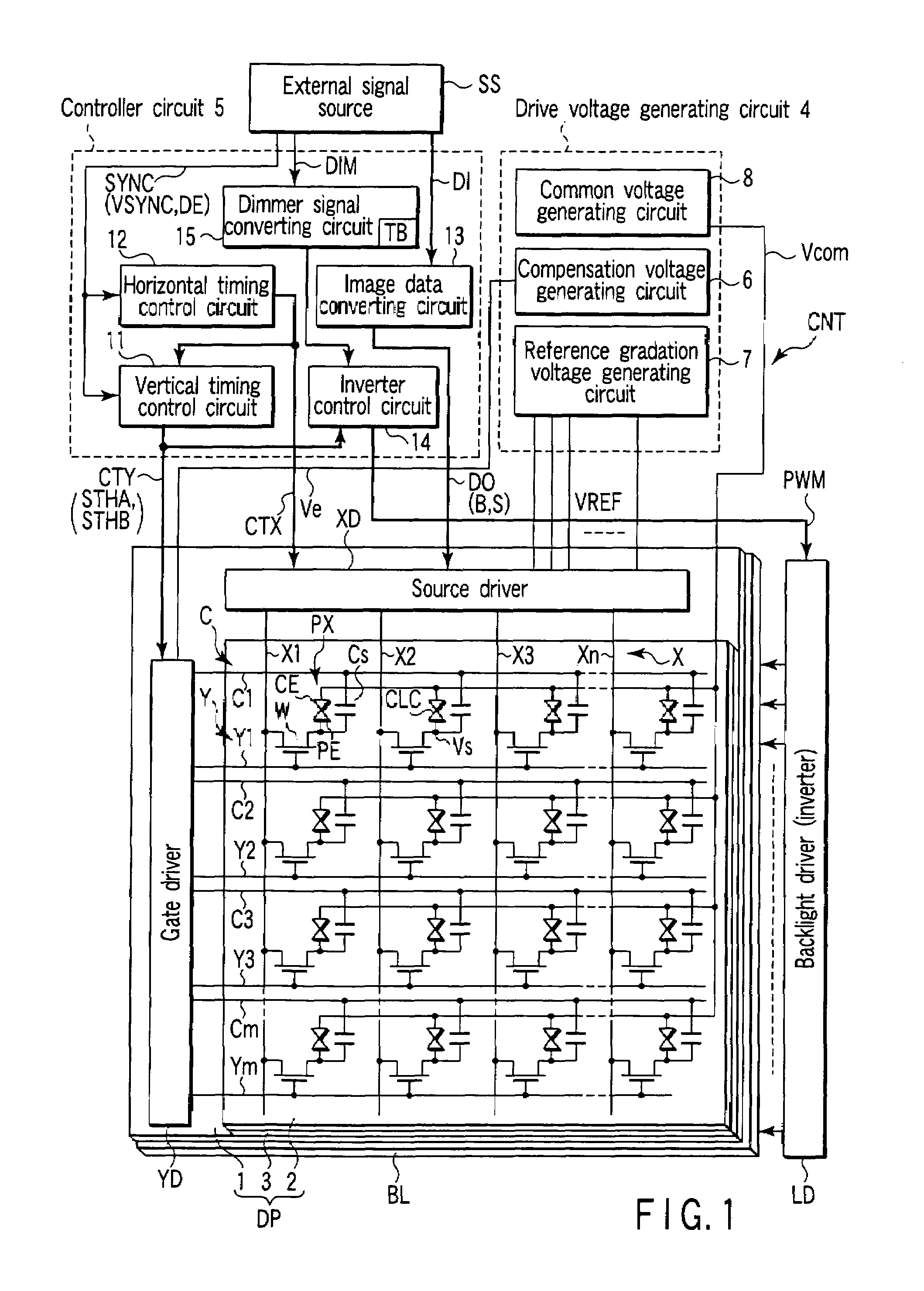 Display control circuit, display control method, and liquid crystal display device