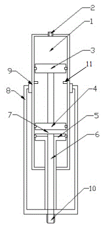 Shock absorber for motor vehicle with dual air chamber