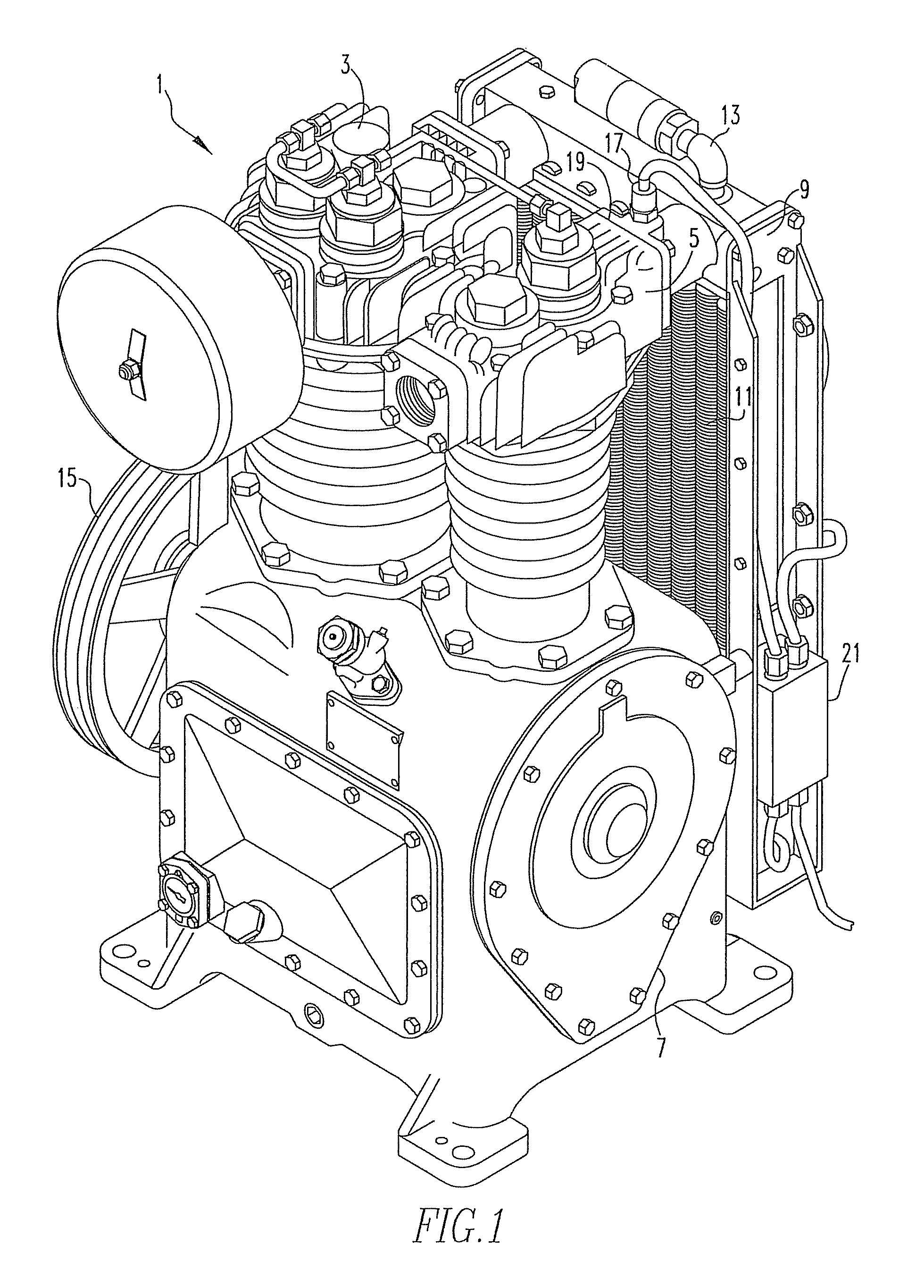 Temperature management system for a 2CD type air compressor