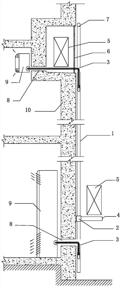 Split type air conditioner mounting structure and mounting method