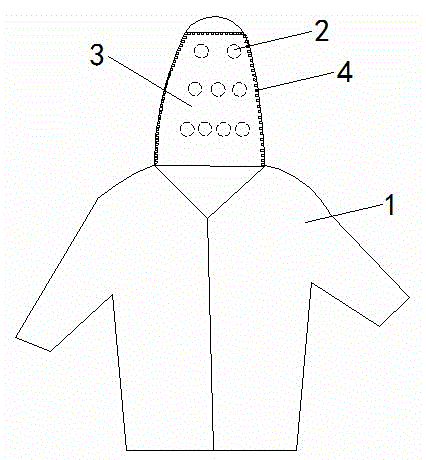 Anti-counterfeiting knitted fabric garment with wind cap