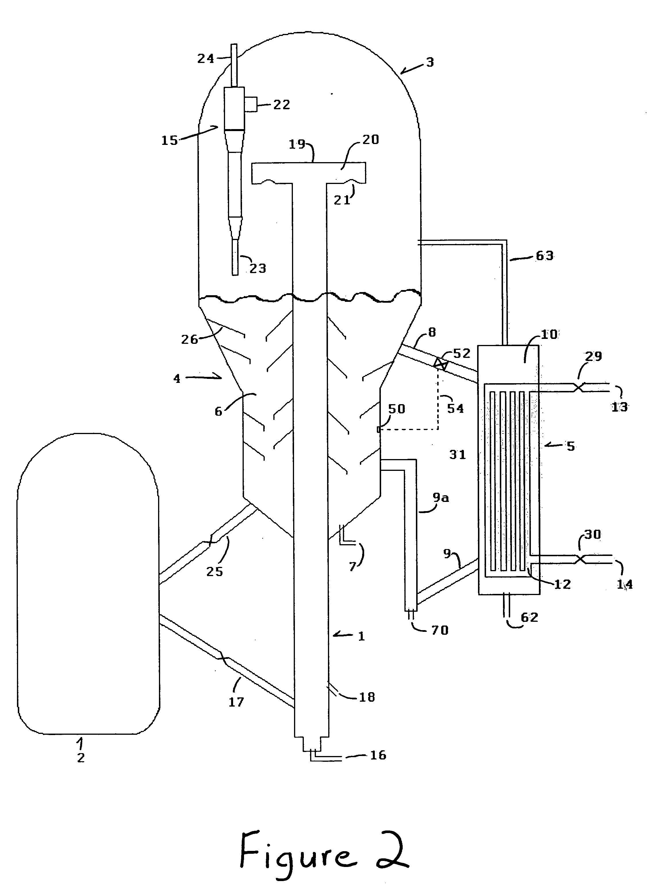 Process and apparatus for controlling catalyst temperature in a catalyst stripper