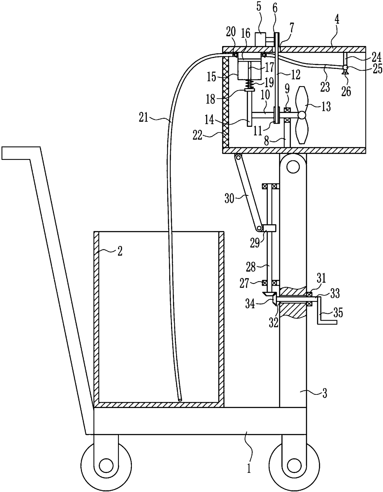 Water spray dust settling equipment used for tunnel construction