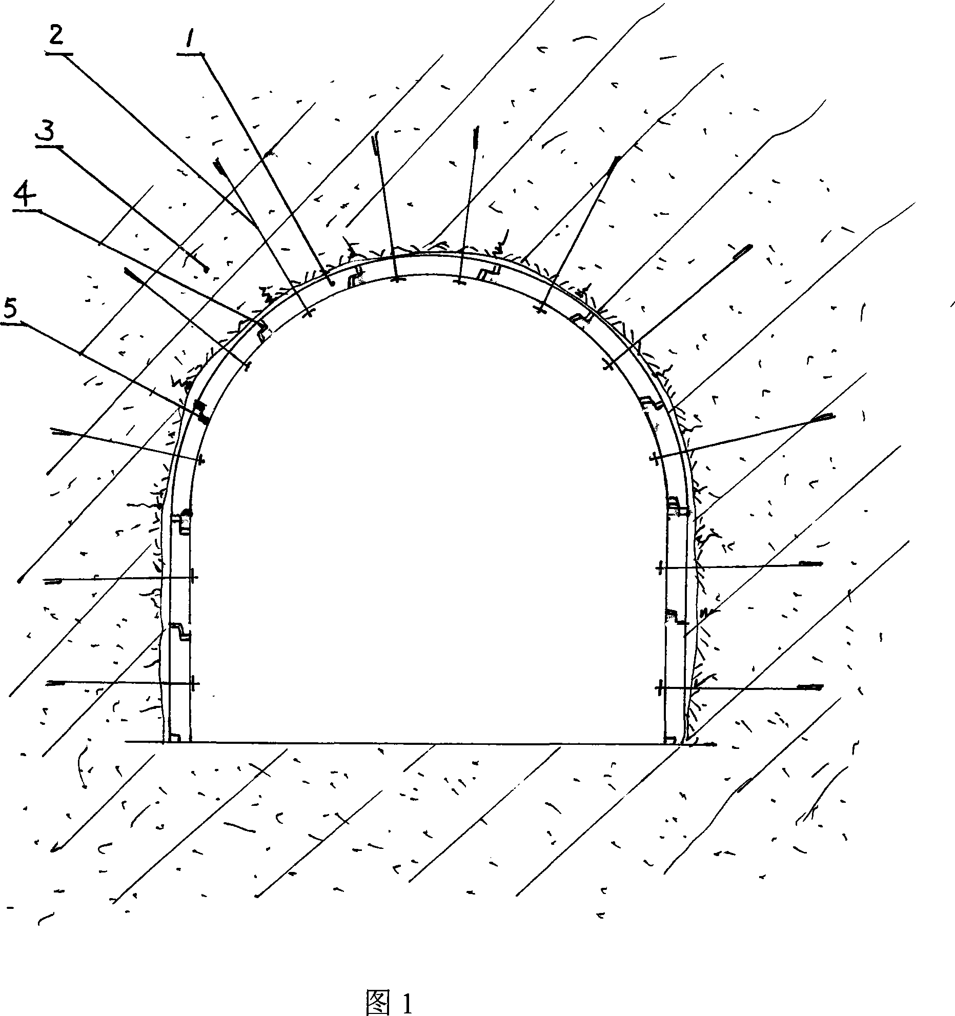 Underground tunnel hanging-up assembling supporting construction