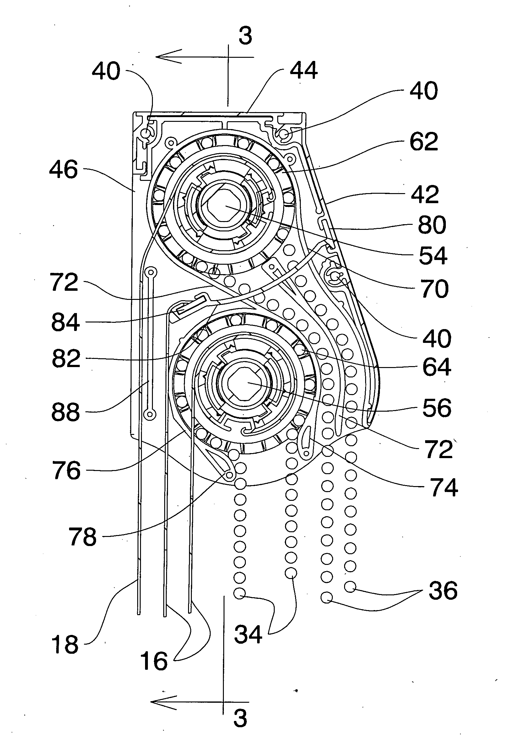 Blind assembly with two blind head rail