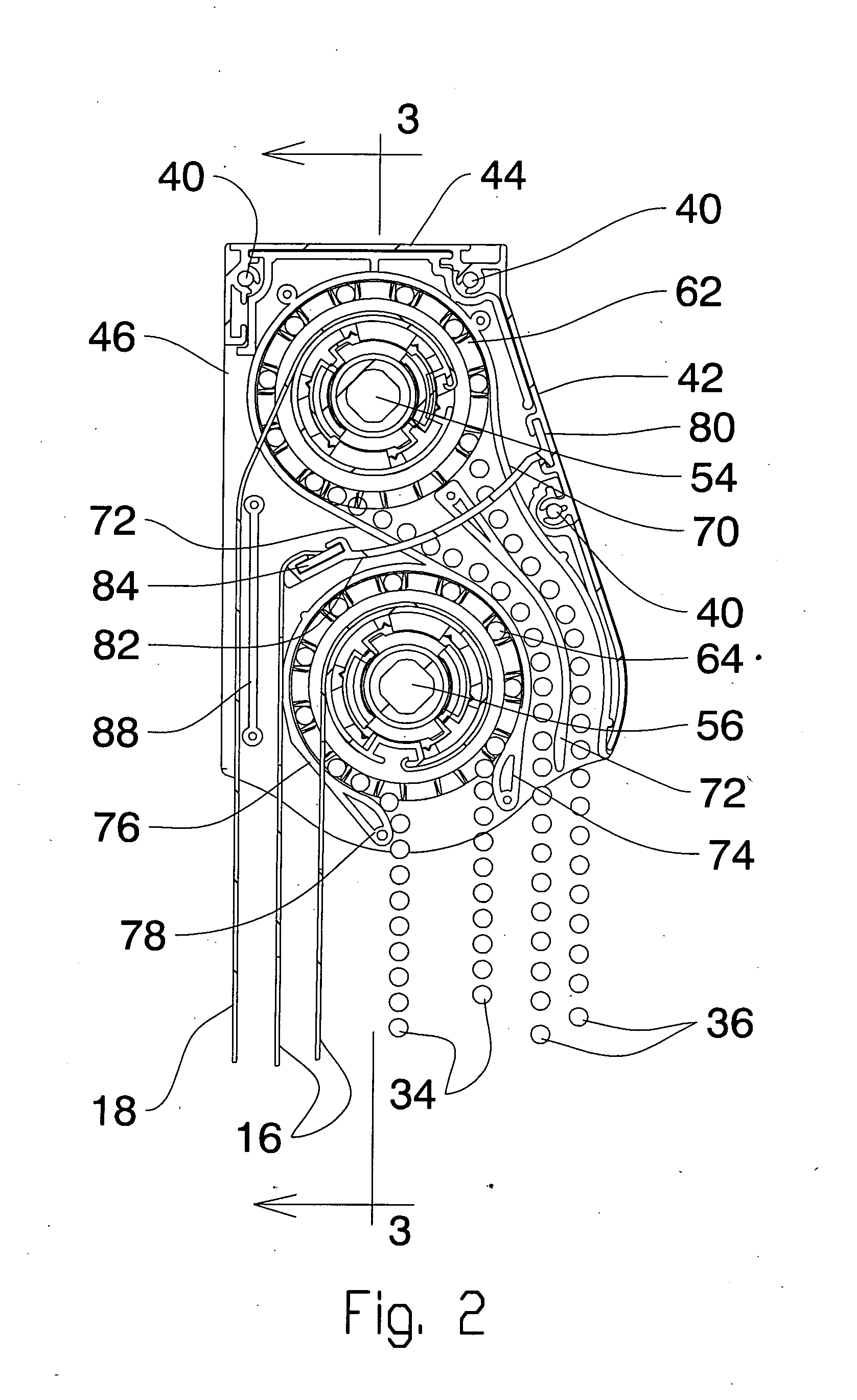 Blind assembly with two blind head rail