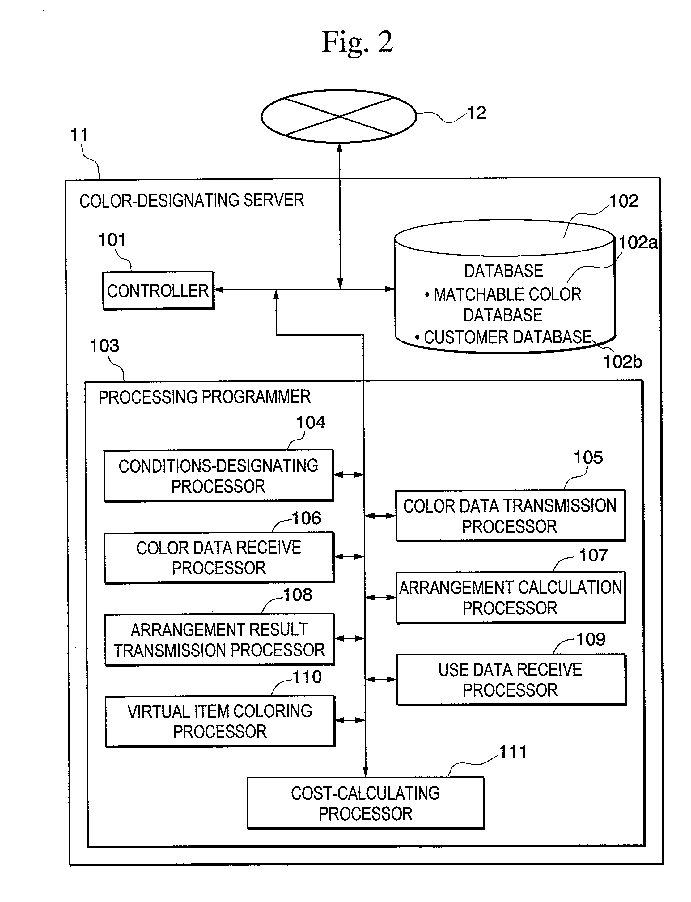 Color-designating server, color-designating receiving/ordering system, color-designating method, color-designating receiving/ordering method, and recording medium