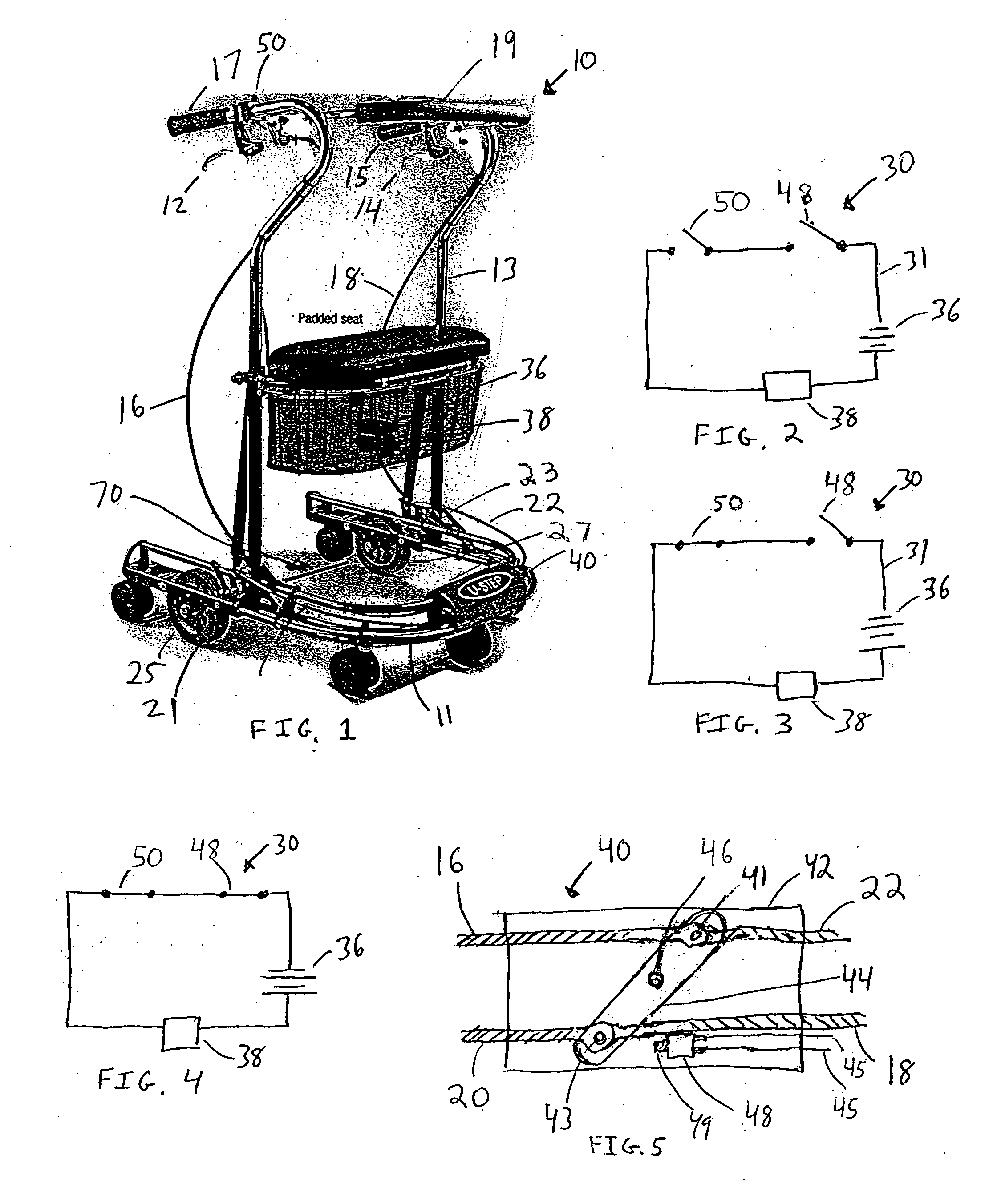 Projection and actuation device for a walking stabilizer