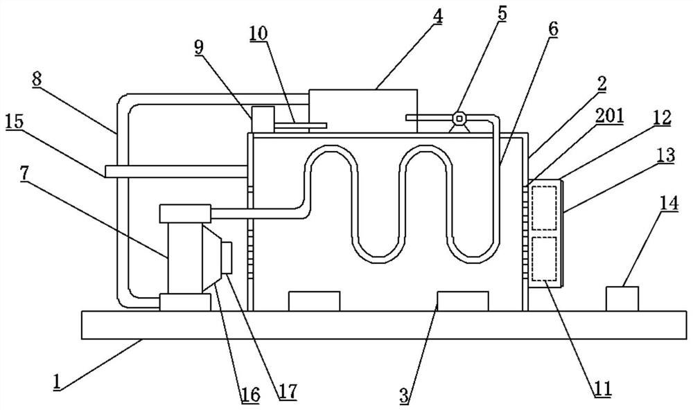 Heat dissipation device and electromechanical equipment mounting table