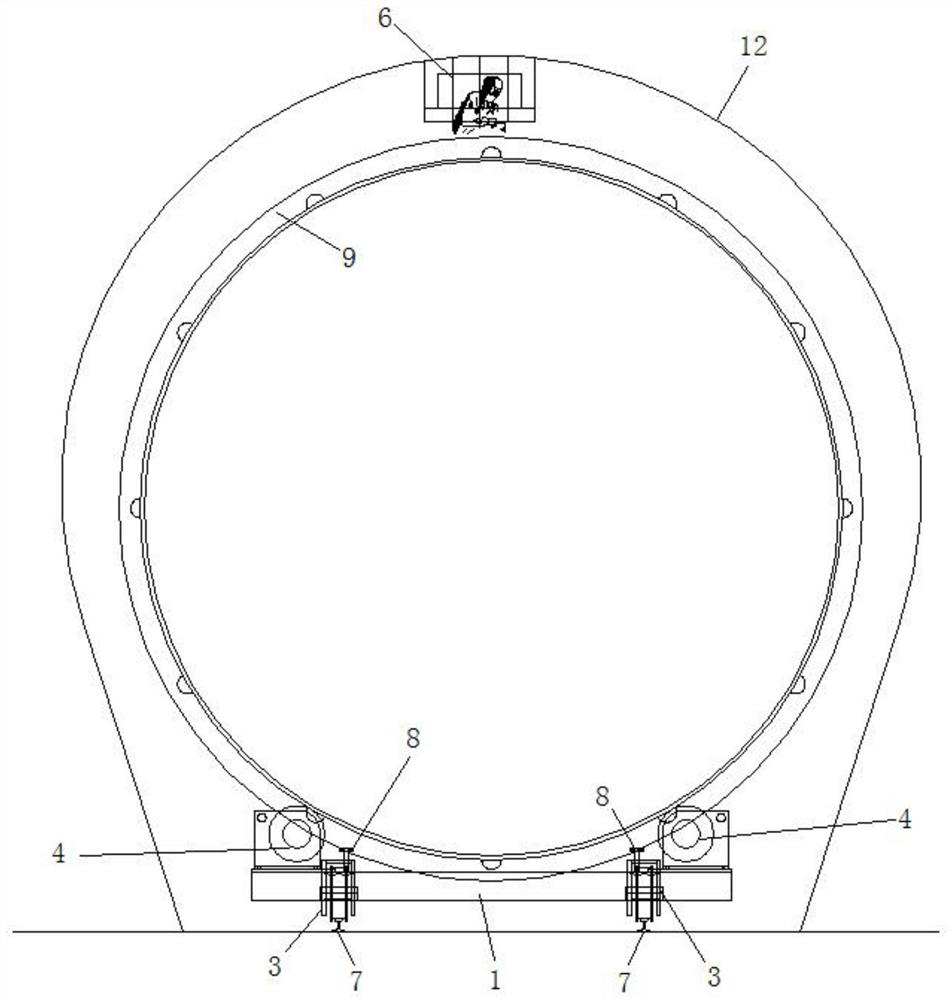 Automatic welding auxiliary device for in-hole pressure steel pipe pile joints