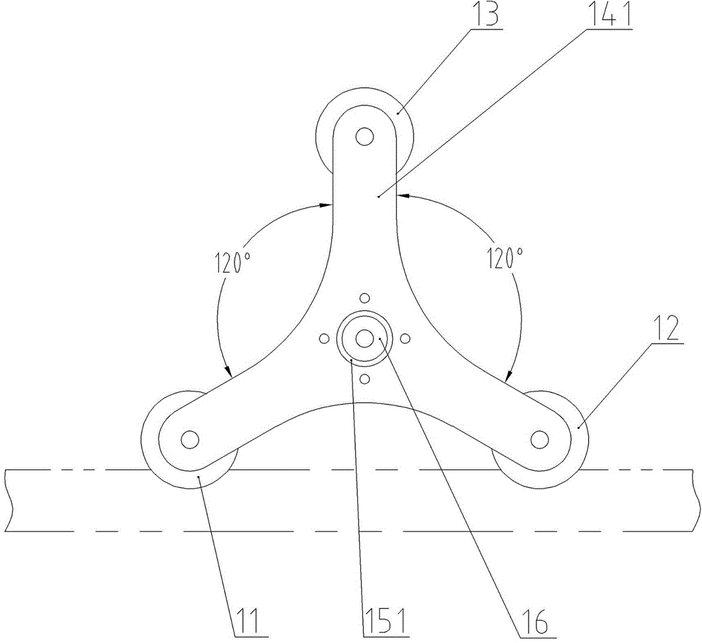 A walk device capable of crossing spacer rods on 220 kV horizontal double split conductors