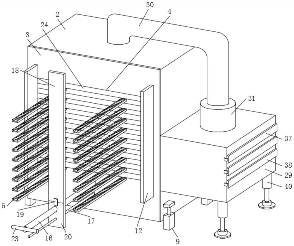 Hot pressing process and device for high-performance bamboo-wood composite floor production