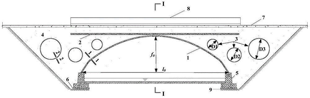 A strengthening method of corrugated steel plate-concrete composite arch bridge covered with soil