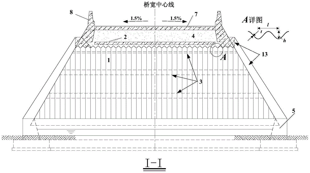 A strengthening method of corrugated steel plate-concrete composite arch bridge covered with soil