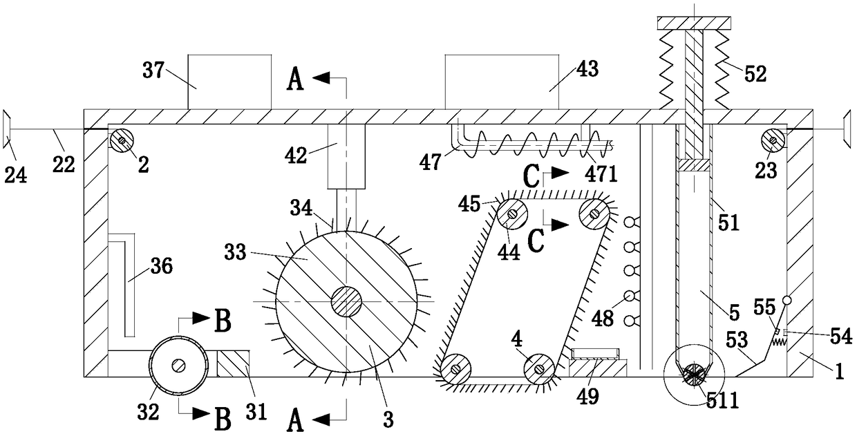 Floor tile joint filling device with automatic gap cleaning function