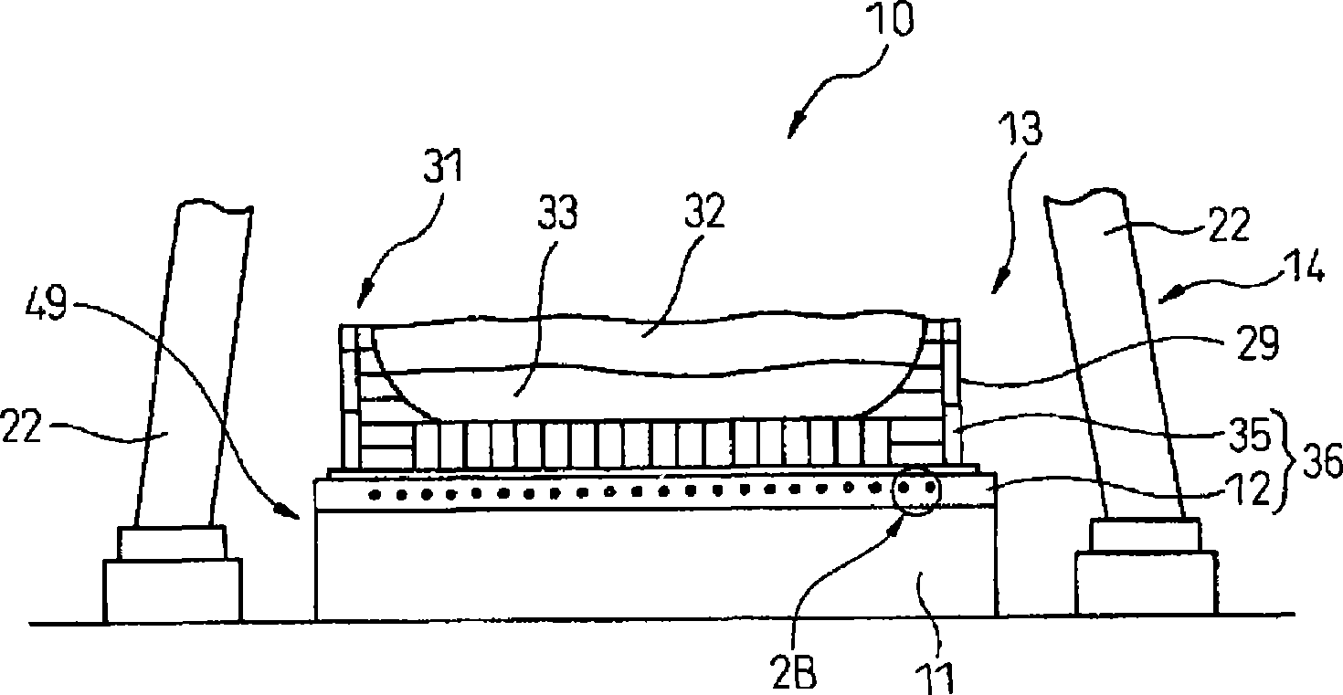 Dismantling method of bottom section of blast furnace