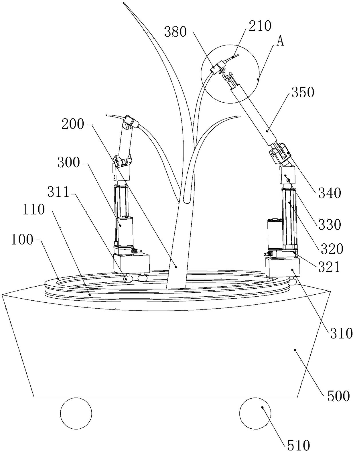 Convenient-to-move bonsai modeling device