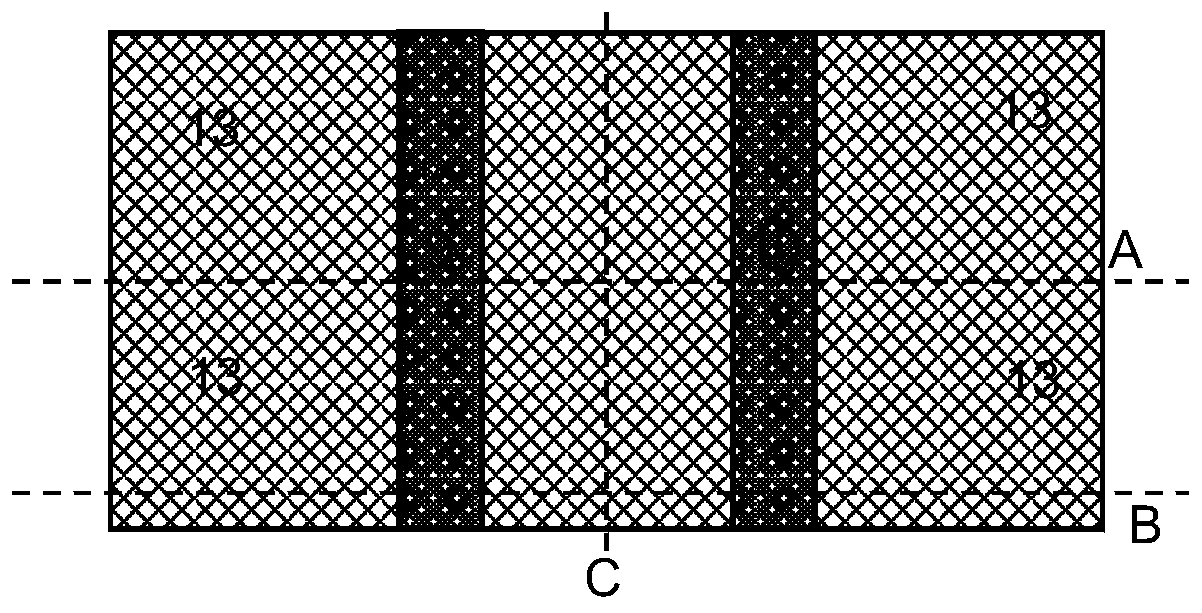 Bidirectional tunneling transistor controlled by inverted u-gate assisted by double-sided gate and its manufacturing method