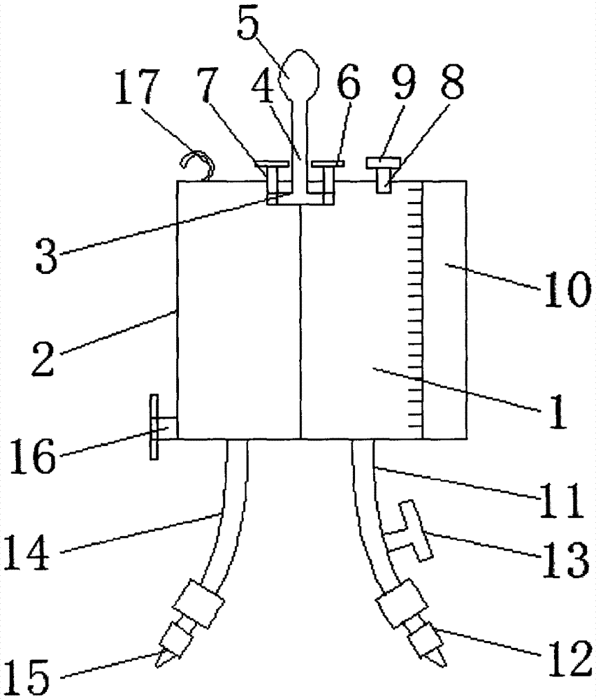 Operation flushing device for general surgery department