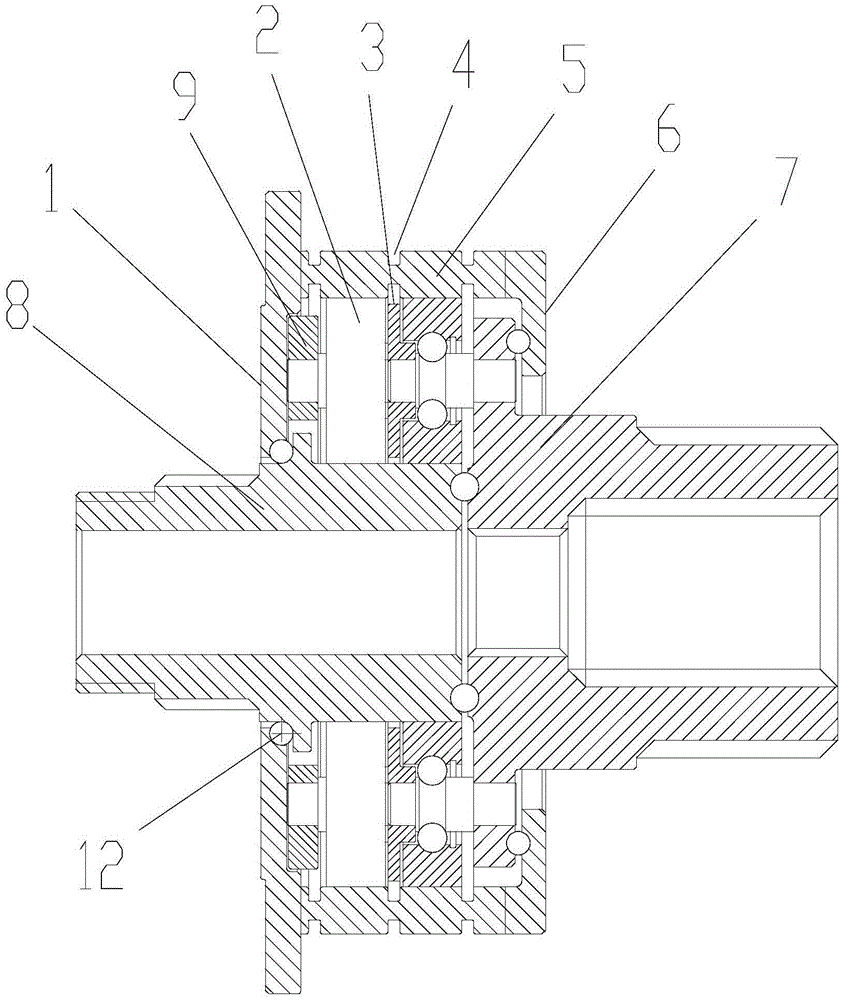 Multi-line planetary traction and transmission type speed reducing bearing