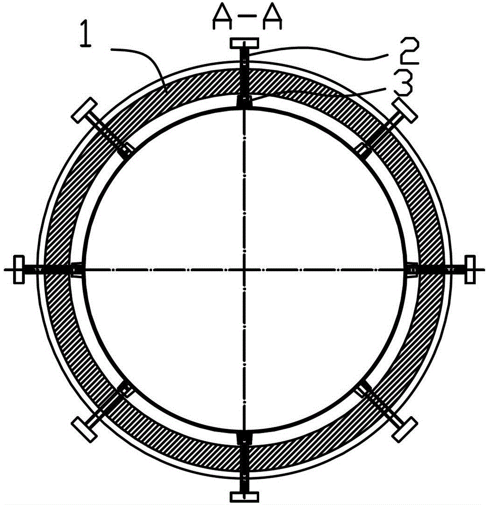 External support welding tool of shielding cylinder connecting nozzle and use method of external support welding tool