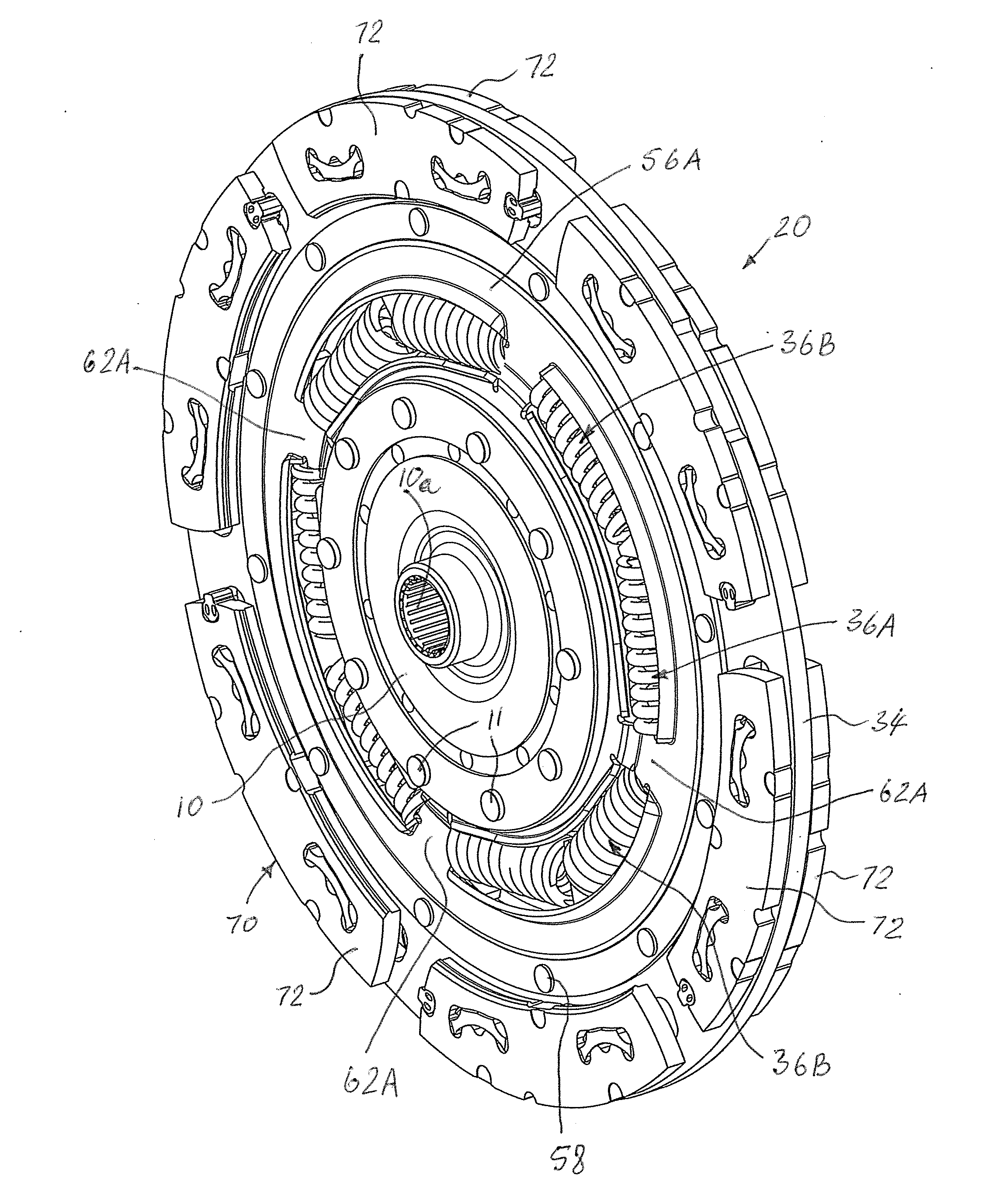 Torsional vibration damper for hydrokinetic torque coupling device