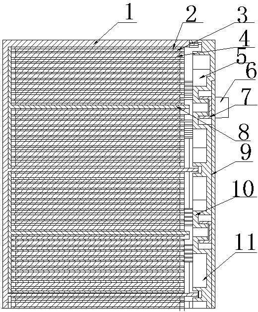 Square winding structure lead-acid battery and manufacturing method thereof