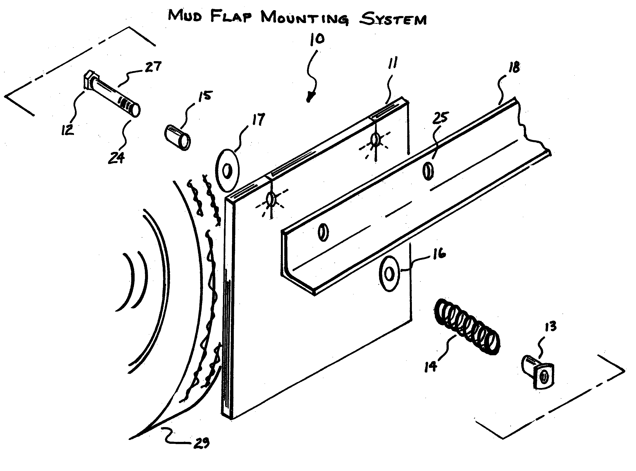 Mud flap mounting system and method for use thereof