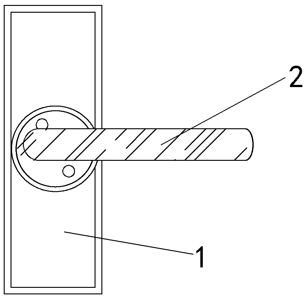 Door handle with fluorescent film