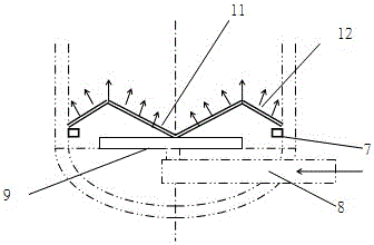 Concave flow distribution plate and reactor with same