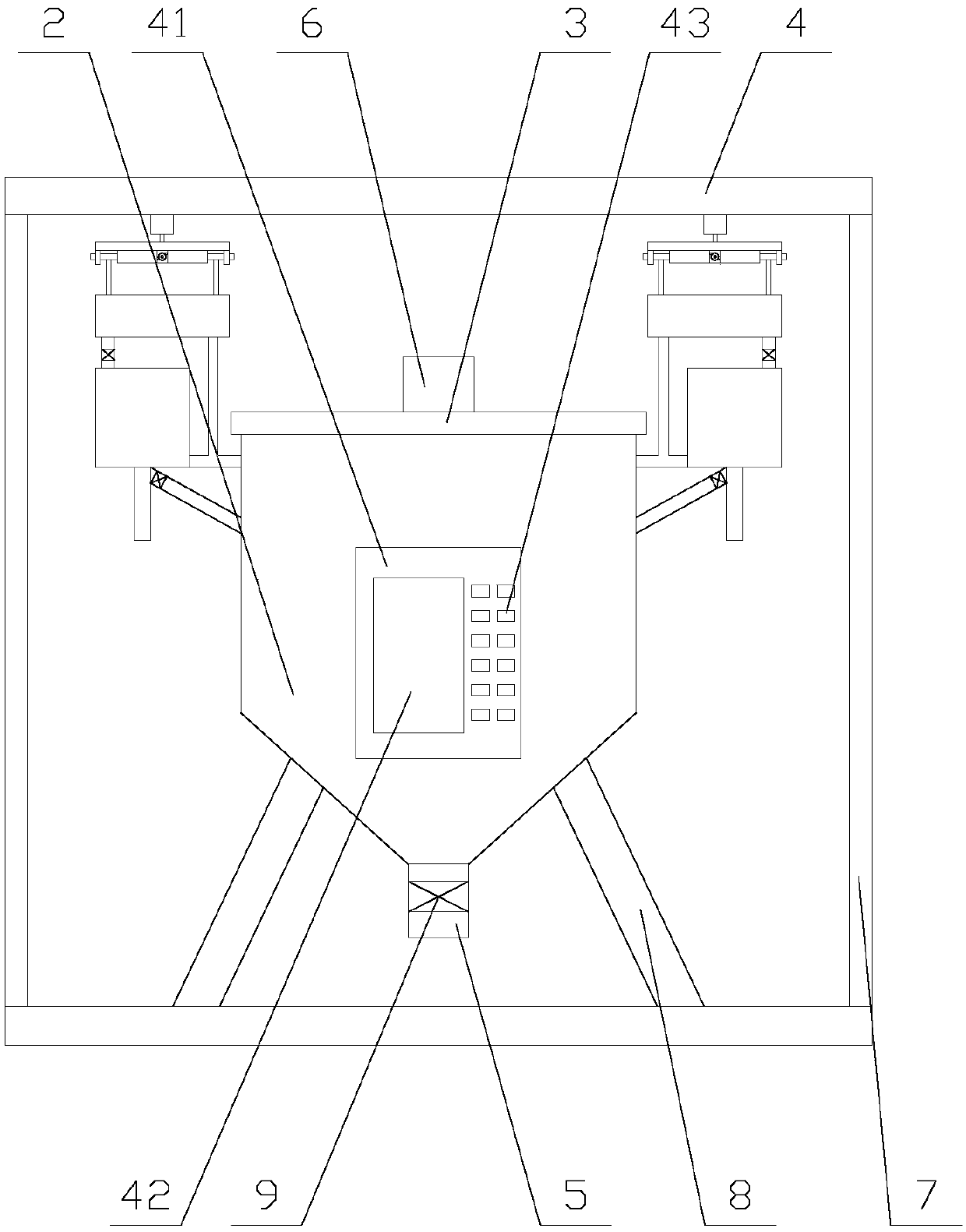 Intelligent raw material grinding and mixing device for car brake pad production