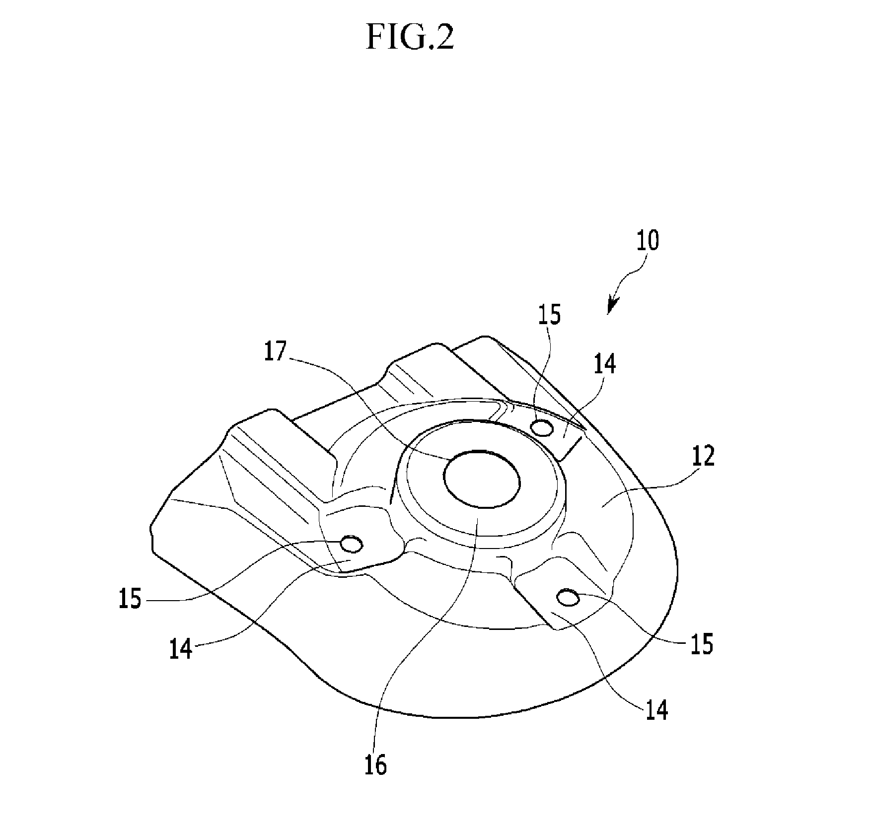 Shock absorber housing for vehicle