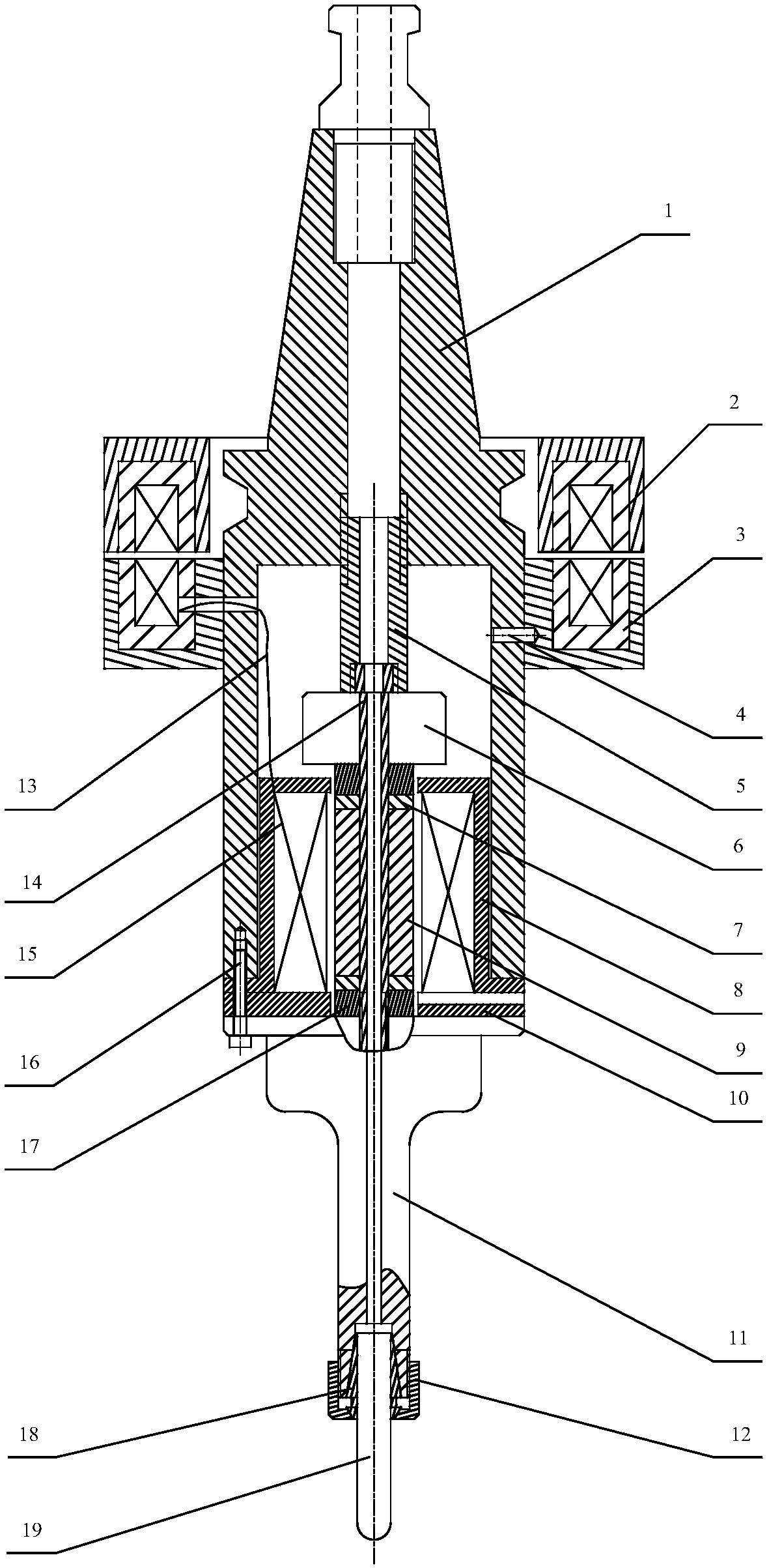 Giant magnetostictive ultrasonic transducer