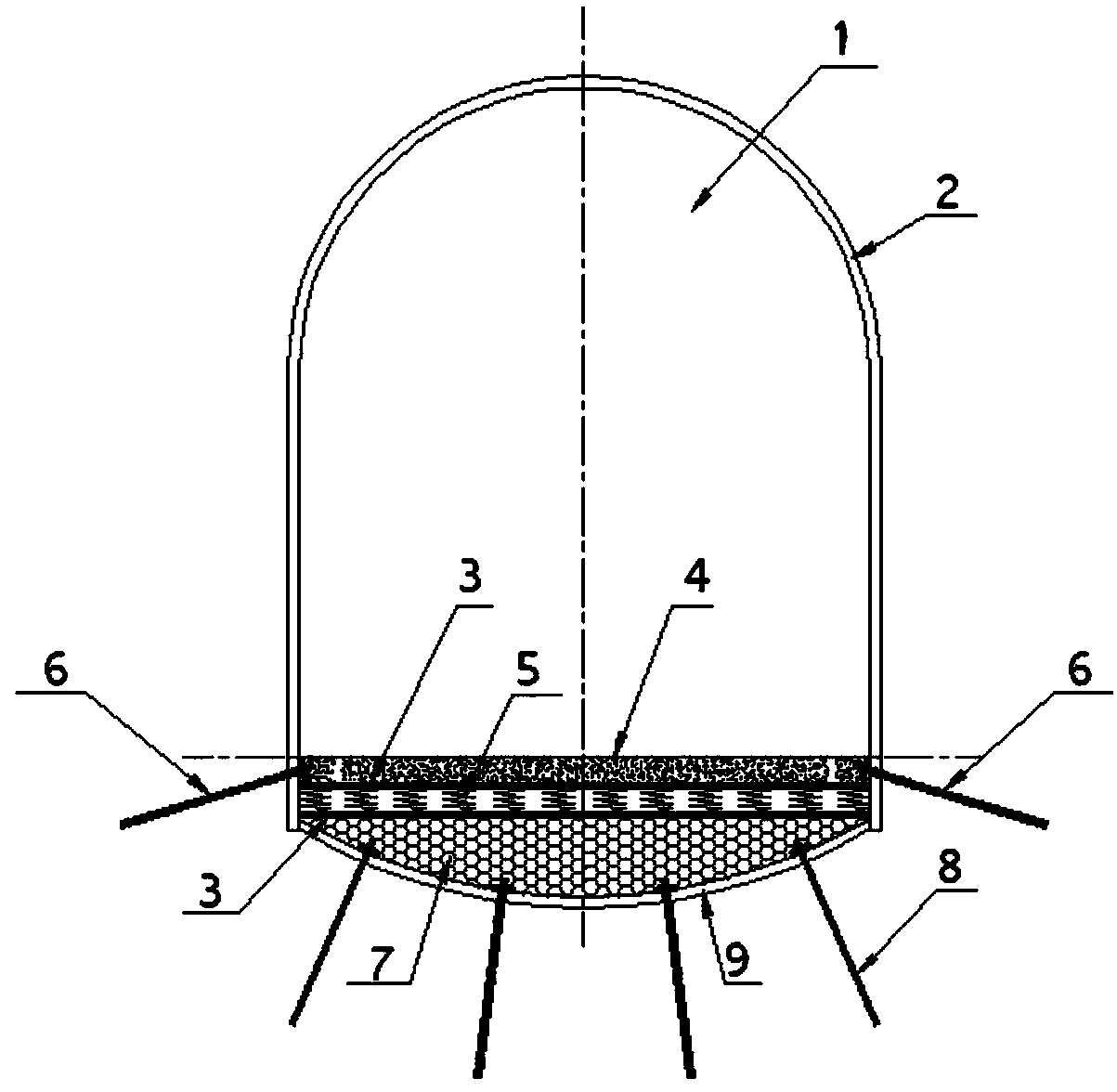 Buffering energy-absorbing support structure for deep roadway floor heave control and construction method thereof