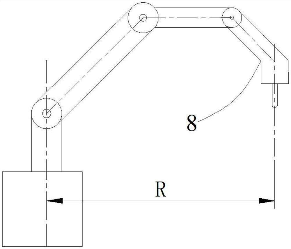 Robot arm displacement error correction method and correction device