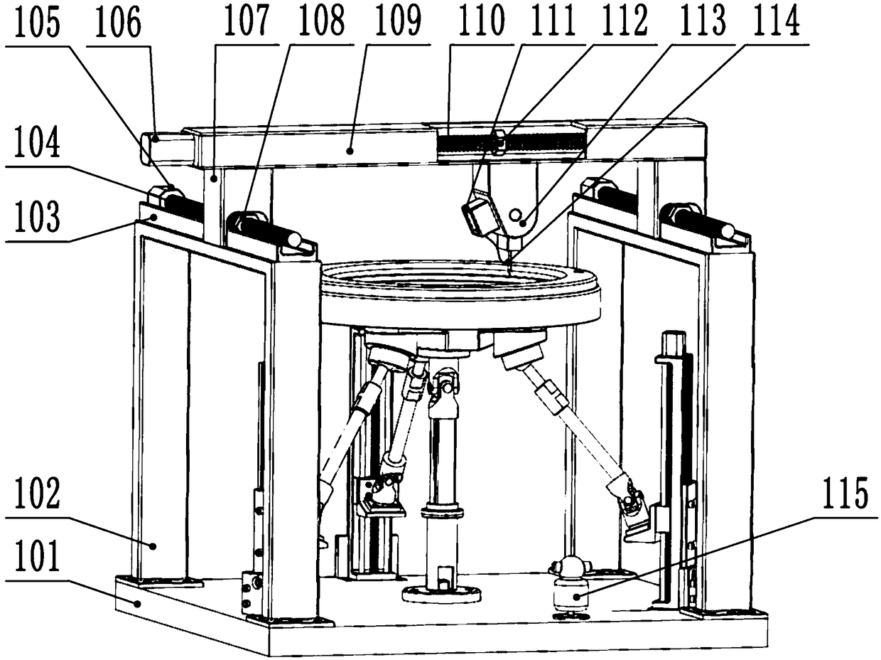 Machining device for large-caliber optic free curved surface