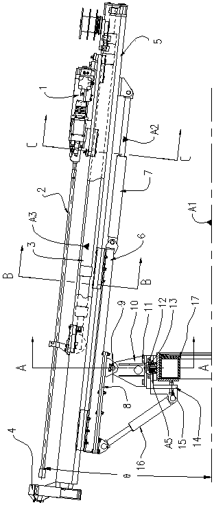 Multi-degree-of-freedom switching device for advance drilling machine of shield heading machine