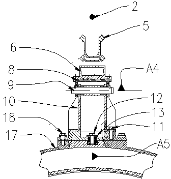 Multi-degree-of-freedom switching device for advance drilling machine of shield heading machine