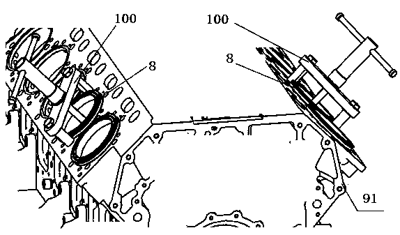 Engine cylinder sleeve dismounting device