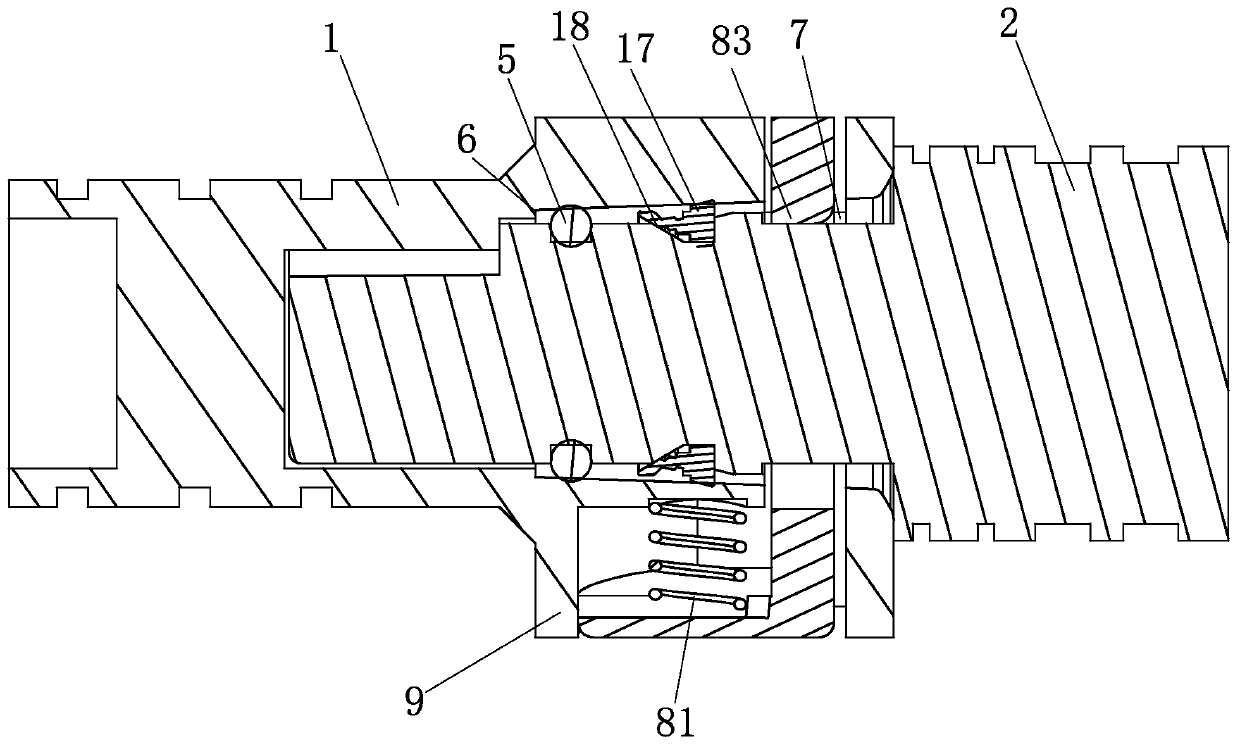 Pressing-type self-locking waterproof connection mechanism